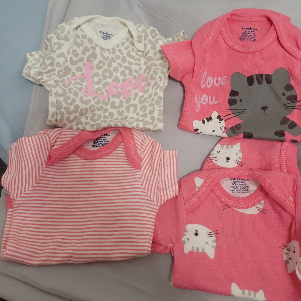 Newborn baby girl lot of onesies
